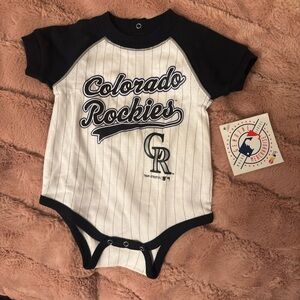 Colorado Rockies Baby Onesie - Black and White